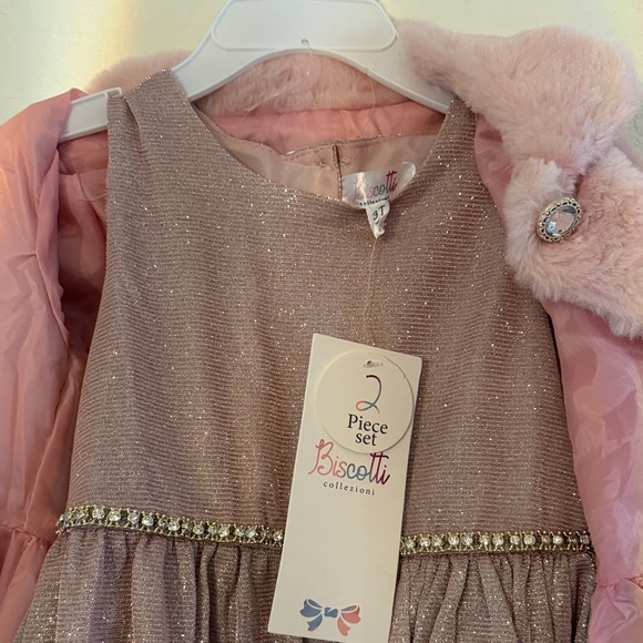 2 PC Set Biscotti Pink Pea Coat w/ Dress - Picture 9 of 11